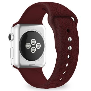 Silicone Strap for Apple Watch Series 41mm - 40mm - 38mm - Rose Wine Red