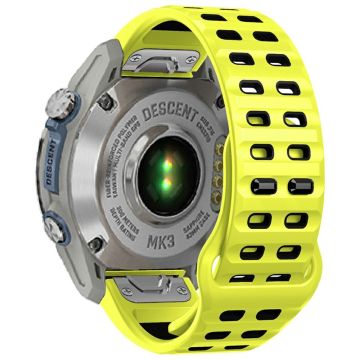 Garmin Fenix 8 51mm / Enduro 3 / Enduro 2 Silicone Watchband Quick Release Buckle Dual Color Watch Strap - Lime+Black