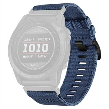 Watchband for Garmin Fenix 8 Universal 22mm Quick Release Nylon Canvas Watch Strap - Blue