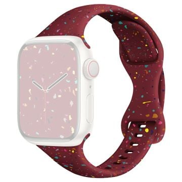 Armband Apple Watch Series 41mm - 40mm - 38mm Silikonarmband - Vinröd