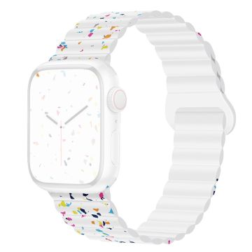 Magnetiskt silikonarmband Apple Watch Series 41mm - 40mm - 38mm - Vit