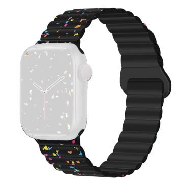 Magnetiskt silikonarmband Apple Watch Series 41mm - 40mm - 38mm - Svart