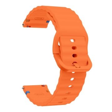 KALEBOL Silikonarmband Huawei Watch 4 - 22 mm klockarmband i vågdesign - Orange