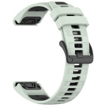 22mm Armband Garmin Fenix 8 47mm / Fenix E 47mm / Quatix 7 Pro Universal Silikon Klockarmband - Mintgrön + Svart