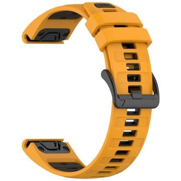 22mm Armband Garmin Fenix 8 47mm / Fenix E 47mm / Quatix 7 Pro Universal Silikon Klockarmband - Orange + Svart