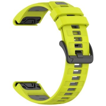 22mm Armband Garmin Fenix 8 47mm / Fenix E 47mm / Quatix 7 Pro Universal Silikon Klockarmband - Lime + Grå