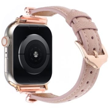 Apple Watch Series 41mm - 40mm - 38mm Klockarmband i äkta läder - Roséguld / Aprikos