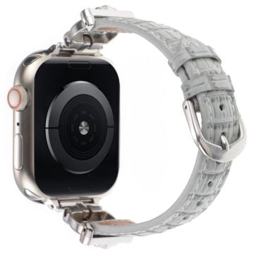 Apple Watch Series 41mm - 40mm - 38mm Klockarmband Bamboo Textured - Silver / Grå