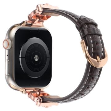 Apple Watch Series 41mm - 40mm - 38mm Klockarmband Bamboo Textured - Roséguld / Svart