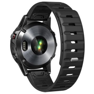 Magnetisk silikonrem Garmin Fenix 8 47mm / Fenix E 47mm / Quatix 7 Pro 22mm snabbkoppling - Svart