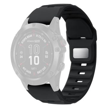 26 mm silikonarmband Garmin Fenix 8 51 mm / Enduro 3 / Enduro 2 Quick Release klockarmband - Svart