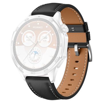 Huawei Watch GT 5 46 mm / GT 5 Pro 46 mm / GT 4 46 mm ersättningsarmband 22 mm klockarmband i äkta koskinnläder - Svart