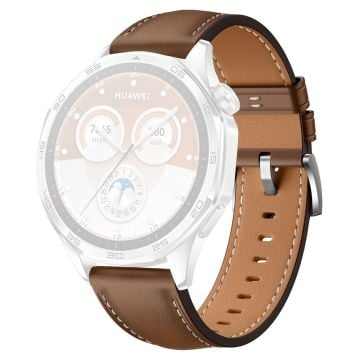 Huawei Watch GT 5 46 mm / GT 5 Pro 46 mm / GT 4 46 mm ersättningsarmband 22 mm klockarmband i äkta koskinnläder - Brun