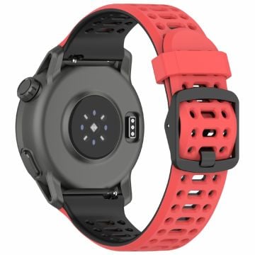 Coros Pace 2 / Apex 2 / Apex 42mm Silikonarmband Dual Color 20mm Klockarmband - Röd / Svart