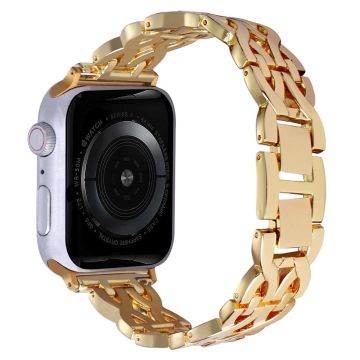 Alloy Double X Rhinestone klockarmband för Apple Watch Series 42mm/44mm - Guld