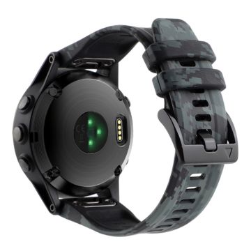 Kamouflagegrått silikonarmband för Garmin Fenix 7X/6X Snabbkopplingsrem