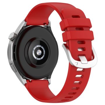 Huawei Watch GT 4 41mm / Garmin Venu 3S 18mm Watch Strap Liquid Silicone Wrist Band with Steel Buckle - Red