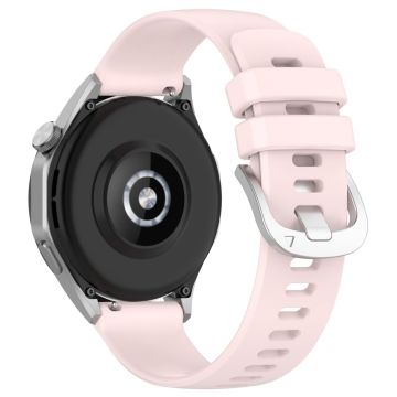 Huawei Watch GT 4 41mm / Garmin Venu 3S 18mm Klockarmband Flytande silikonarmband med stålspänne - Ljusrosa