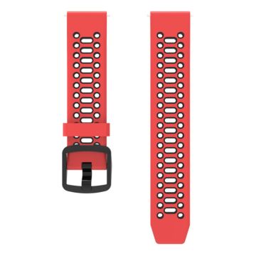 Coros Apex Pro / Samsung Gear S3 Frontier / Gear S3 Classic Breathable Silicone Strap 22mm Dual Color Watch Band - Red / Black