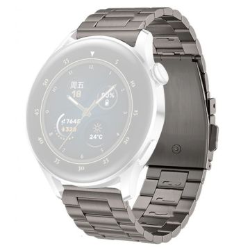 Huawei Watch GT4 46mm / GT3 46mm / GT2 46mm Klockarmband 3 Pärlor Titanium Stål 22mm Armband - Grå