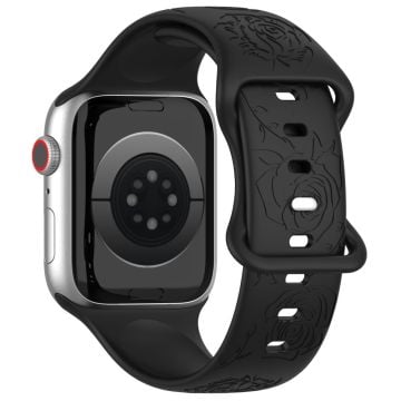 Apple Watch 49mm / 45mm / 44mm / 42mm Silikonarmband Klockarmband - Svart