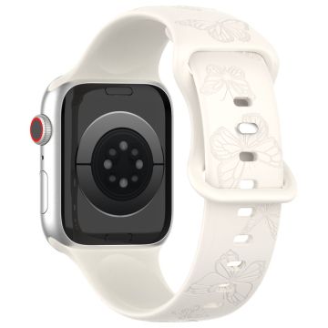 Apple Watch Series 41mm / 40mm / 38mm klockarmband Butterfly Silikonarmband - Stjärnljus