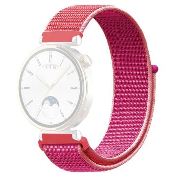 Huawei Watch GT 4 41mm / Garmin Venu 3S Watch Band 18mm Nylon Loop Adjustable Wrist Strap - Pomegranate Red