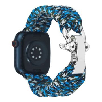 Apple Watch 49mm / 45mm / 44mm / 42mm Nylonflätat klockarmband - Blå Camo