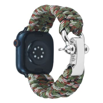 Apple Watch 49mm / 45mm / 44mm / 42mm Nylonflätat klockarmband - Grön Camo