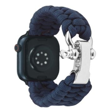 Apple Watch 49mm / 45mm / 44mm / 42mm Nylonflätat klockarmband - Midnattsblå