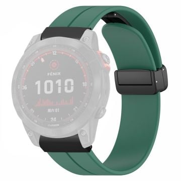 Garmin Fenix 7X / 6X / 5X Klockarmband Magnetiskt spänne Silikonband med 26 mm kontakt - Militärgrön