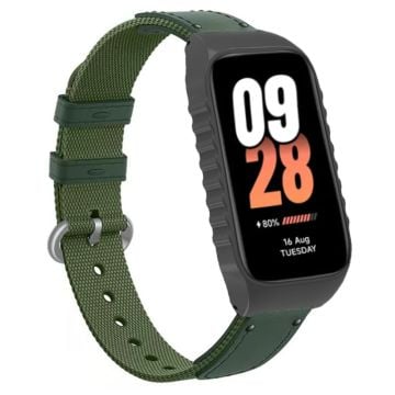 Xiaomi Smart Band 8 Active / Redmi Smart Band 2 Rem Nylon Canvas Vävda Klockarmband - Grön