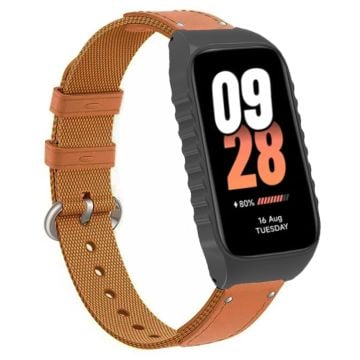 Xiaomi Smart Band 8 Active / Redmi Smart Band 2 Rem Nylon Canvas Vävda Klockarmband - Brun