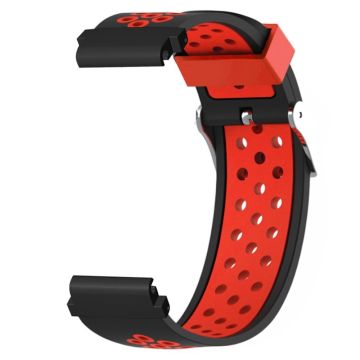 Huami Amazfit Falcon / Garmin Fenix 7 / 6 / 5 Dual Color klockarmband Silikonarmband med 22mm kontakt - Svart + Röd