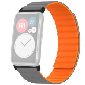 Huawei Watch Fit / Watch Fit Special Edition klockarmband Magnetiskt flexibelt armband - Grå + Orange