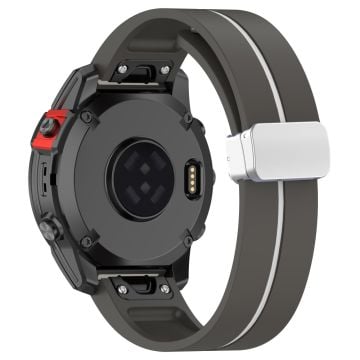 Garmin 22 mm Quickfit-klockarmband med tvåfärgat armband och silverspänne - Grå + Vit