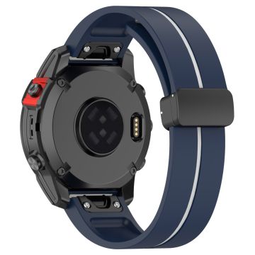 Garmin 26 mm Quickfit Universal klockarmband Svart spänne Flexibelt armband i två färger - Midnattsblå + Vit