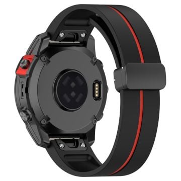 Garmin 26 mm Quickfit Universal klockarmband Svart spänne Flexibelt armband i två färger - Svart + Röd