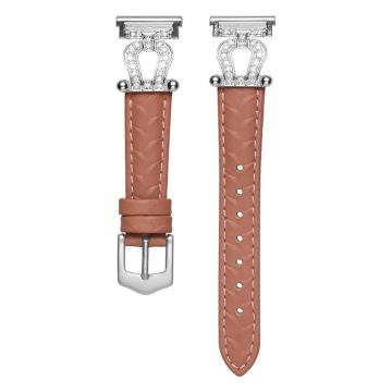 Samsung Galaxy Watch3 45mm / Huawei Watch GT 4 46mm Klockarmband 22mm Cowhide läderarmband - Bean Rosa / Silver Spänne Spänne