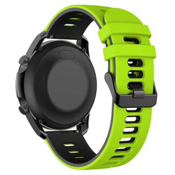 Samsung Galaxy Watch6 Classic 47mm 43mm / GarminActive 5 Flexibelt band 20mm Dual Color klockarmband - Lime + Svart