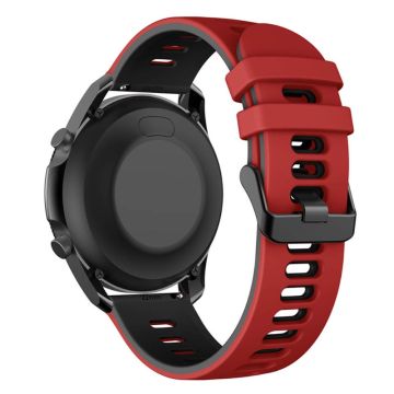 Samsung Galaxy Watch3 45mm / Garmin Venu 3 Klockarmband 22mm Dual Color Flexibelt klockarmband - Röd + Svart