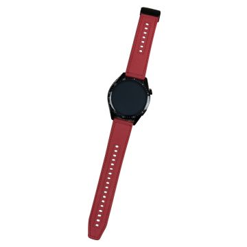 Universal 22mm PU Leather and Flexible Watch Band Replacement with Magnetic Folding Buckle - Red