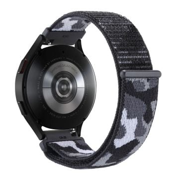 Samsung Galaxy Watch3 45mm / Garmin Venu 3 Klockarmband 22mm Nylon Loop Camouflage Armband - Svart Camo