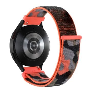 Samsung Galaxy Watch3 45mm / Garmin Venu 3 Klockarmband 22mm Nylon Loop Camouflage Armband - Orange Camo