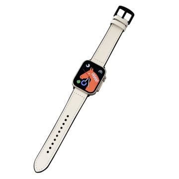 Apple Watch Series 41mm - 40mm - 38mm Universal klockarmband Flexibelt armband i äkta koskinn - Vit