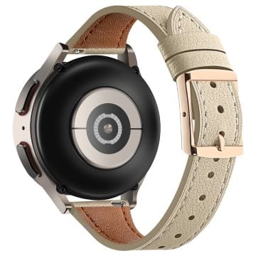 20 mm universalarmband för smarta klockor - ersättning för armband i äkta koskinn - Beige