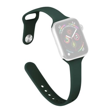 Apple Watch 49 mm / 45 mm / 44 mm / 42 mm smala silikonarmband - Mörkgrön