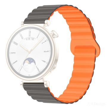 Garmin Forerunner 265S / 255S / Venu 2S Silikonarmband 18mm Magnetiskt Armband - Grå / Orange