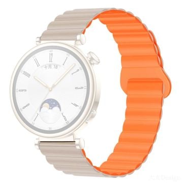 Garmin Forerunner 265S / 255S / Venu 2S Silikonarmband 18mm Magnetiskt Armband - Stjärnljus / Orange