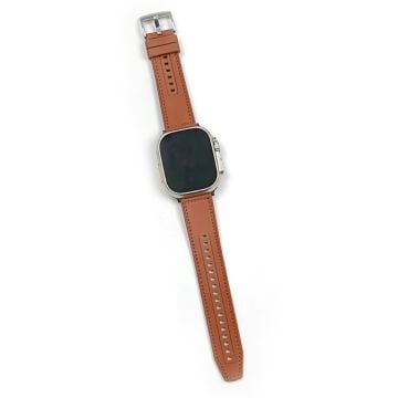 Apple Watch 41mm / 40mm / 38mm Klockarmband läderbelagt silikonarmband - Gul Brun